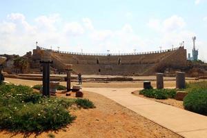 April 15, 2017 . The amphitheater in Caesarea is an ancient city located on the Mediterranean coast of modern Israel. photo