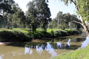 The Yarkon river in the city park in Tel Aviv. photo