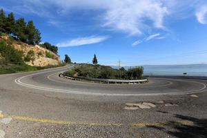 Asphalt highway across Israel from north to south. photo