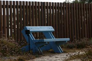 Bench for rest in the city park. photo