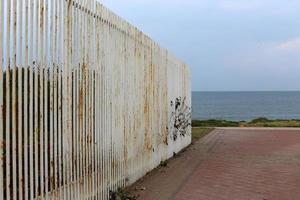 Fence in a city park in Israel. photo