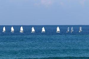 Coast of the Mediterranean Sea in the north of the State of Israel. photo