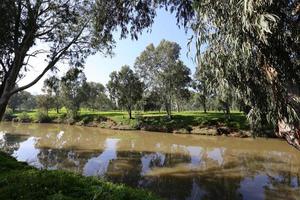 The Yarkon river in the city park in Tel Aviv. photo