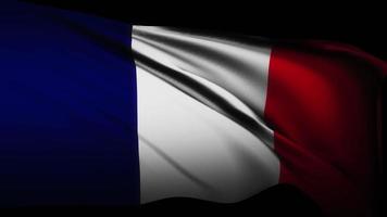 Loop of France flag waving in the dark video