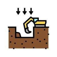 excavation pit for building color icon vector illustration