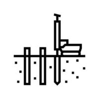 pile driving line icon vector illustration