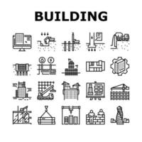 Building Construction Collection Icons Set Vector