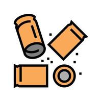 bullet cartridge and powder color icon vector illustration