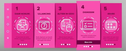 Online Test Onboarding Icons Set Vector