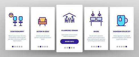 Coworking Onboarding Elements Icons Set Vector