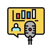 speaking with specialist on radion channel color icon vector illustration