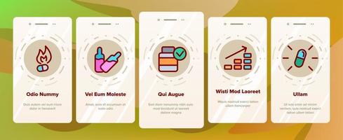 Supplements Icons Onboarding Set Vector