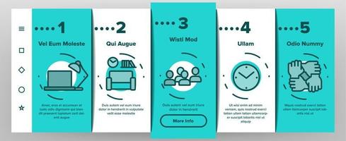 Coworking Onboarding Elements Icons Set Vector