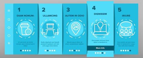 Coworking Onboarding Elements Icons Set Vector