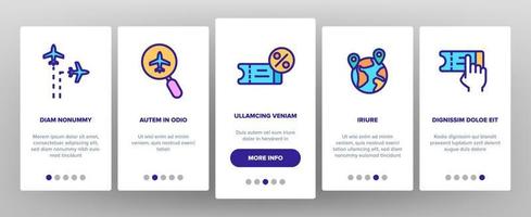 Booking Trip Onboarding Elements Icons Set Vector