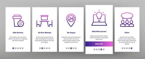 Coworking Onboarding Elements Icons Set Vector