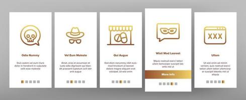 Darknet Onboarding Web Elements Icons Set Vector