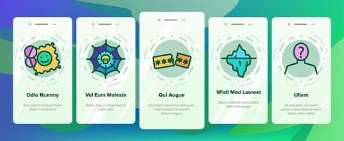 Darknet Onboarding Web Elements Icons Set Vector