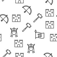 Vikings Life Active Rest Vector Seamless Pattern
