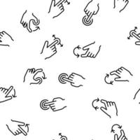 Swipe Gesture Touches Vector Seamless Pattern