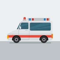 ilustración de vector de coche de ambulancia de vista lateral editable para coche de salud y fines relacionados con la medicina