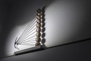 abstract design of balls on metal rods photo