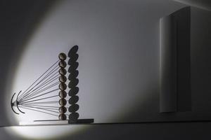 abstract design of balls on metal rods photo