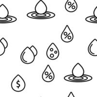 Water Drop Vector Seamless Pattern