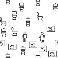 WC, Public Bathroom, Toilet Vector Seamless Pattern