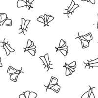 Moth, Insects Entomologist Seamless Pattern Vector