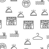 Hostel, Tourist Accommodation Vector Linear Icons Set