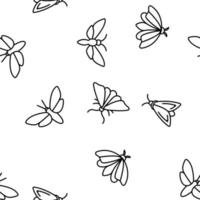 Moth, Insects Entomologist Seamless Pattern Vector