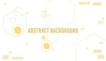 Flat geometric background with white and yellow color and copy space vector