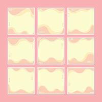 pink soft color post social media collection vector