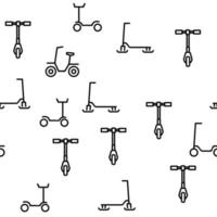 Kick Scooter Vehicle Vector Seamless Pattern