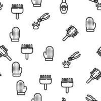 Grooming Animal Tool Vector Seamless Pattern