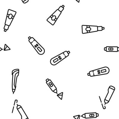 3d Pen Printing Gadget Vector Seamless Pattern