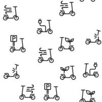 Scooter Sharing Rent Service Vector Seamless Pattern