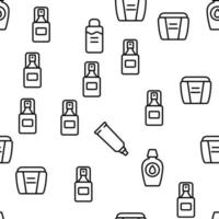 Makeup Remover Lotion Vector Seamless Pattern