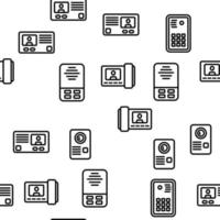 Intercom Communication Vector Seamless Pattern