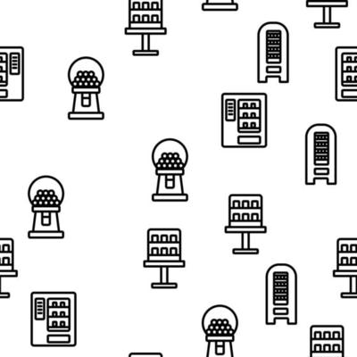 Vending Machine Selling Service Vector Seamless Pattern