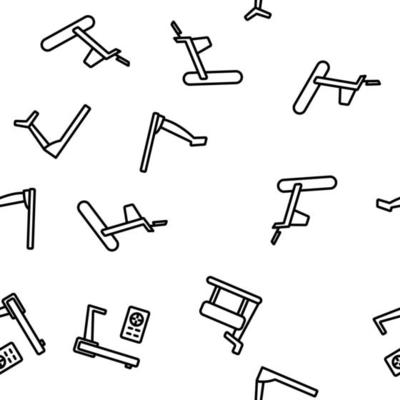 Treadmill Sportive Equipment Vector Seamless Pattern
