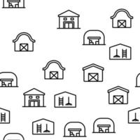 Shed Construction Vector Seamless Pattern