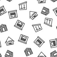 Shed Construction Vector Seamless Pattern