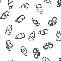 Diving Goggles Tool Vector Seamless Pattern