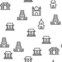 templo arquitectura edificio vector de patrones sin fisuras