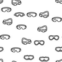 Diving Goggles Tool Vector Seamless Pattern