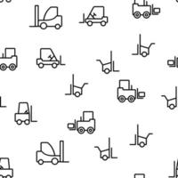 Forklift, Lift Truck Vector Seamless Pattern