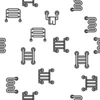 Heated Towel Rail Vector Seamless Pattern