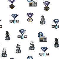 Telecommunication Technology Vector Seamless Pattern